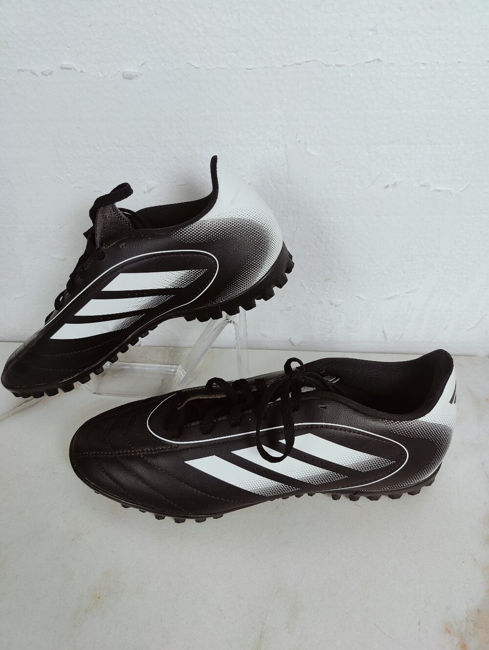 EUC Adidas Men's Goletto IX Turf Cleats, Black White, Sz 8